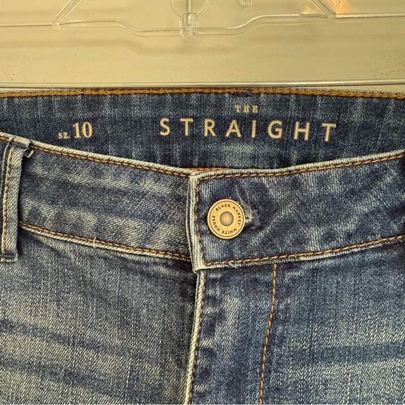 WHBM Straight Crop Jeans Size 10 Denim Floral Embroidered Cropped Raw Edge NWT - Picture 5 of 13